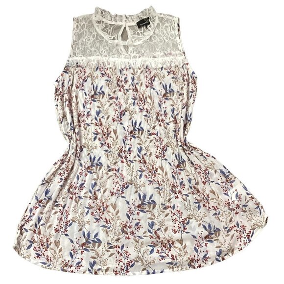 Suzanne Betro Lace Ruffle Hi-Neck Floral Top Sz S #158A - Picture 5 of 9